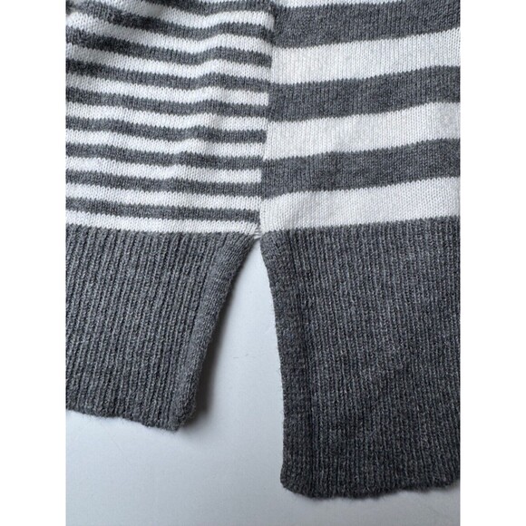 Indigenous Organic Cotton Striped Full Zip Tunic Hoodie Jacket Large Gray White - Picture 9 of 13